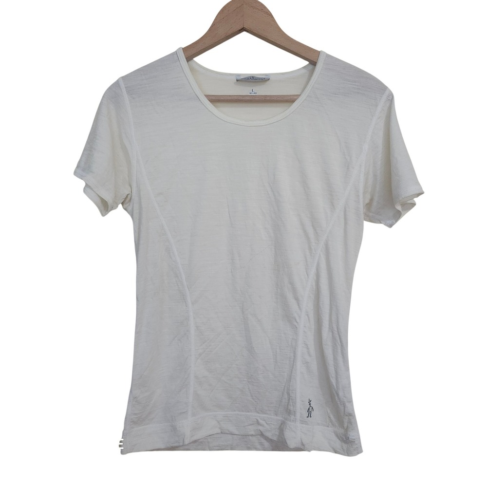Smartwool Base Layer Merino Wool T-Shirt Womens L Palr Yellow Short Sleeve Tee